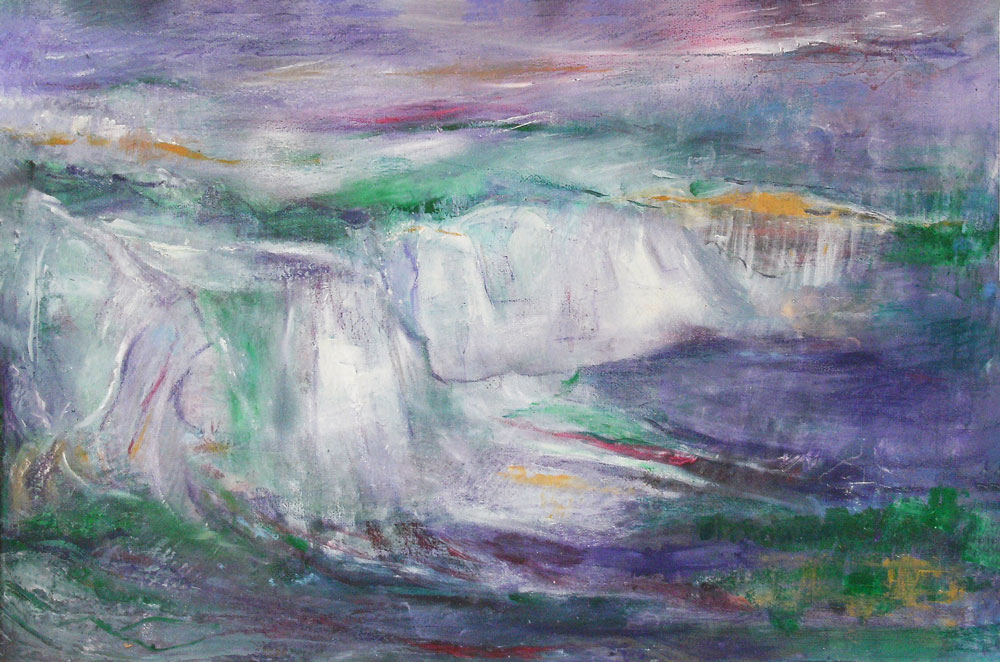 20. "Purple Cliffs" - acrylic on canvas, 80x55cm, framed