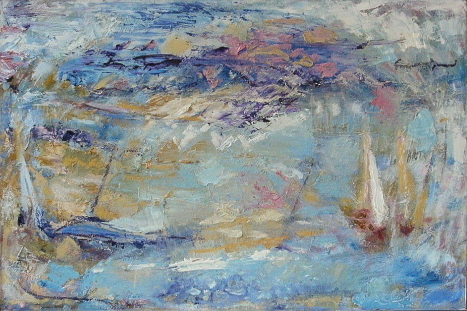 8. "Summer Seascape" - acrylic on canvas, framed