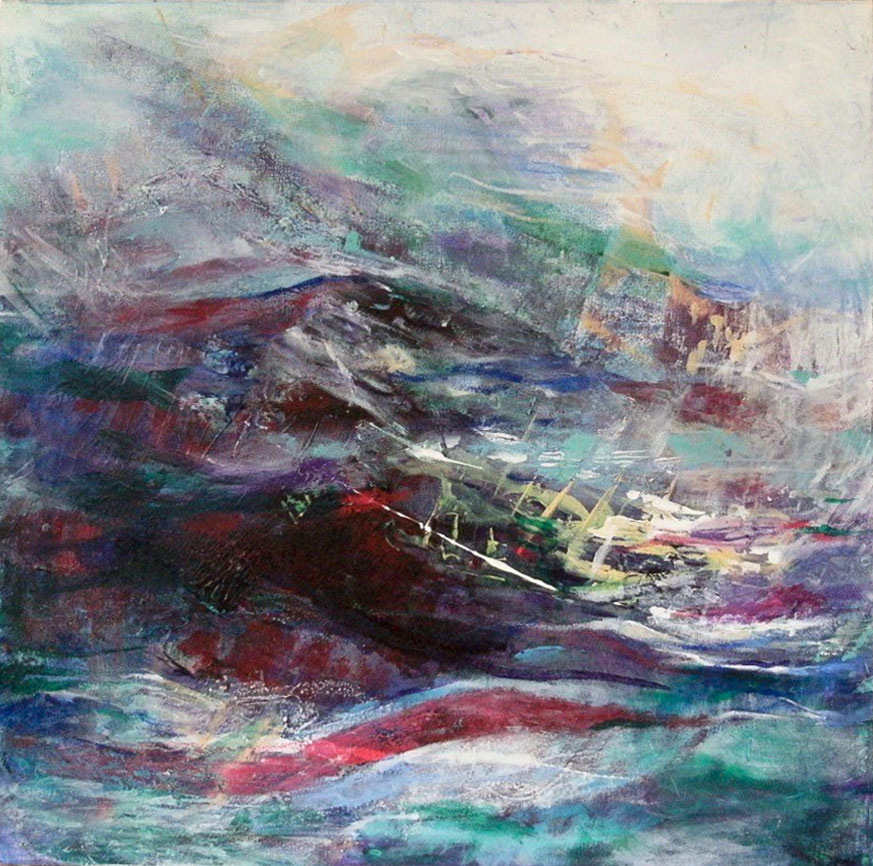 15 "Sea Storm" - acrylic on canvas, 60x84cm, unframed